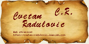 Cvetan Radulović vizit kartica
